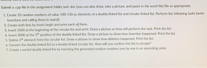  Submit a .cpp file in the assignment folder and .doc (you