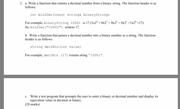 WRITE THE PROGRAM IN C++ PLEASE WITH INLINE COMMENTS. Write a function