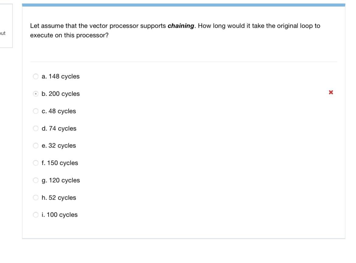  Let assume that the vector processor supports chaining. How long would
