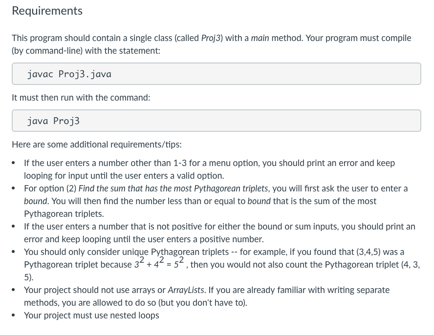 this project, we will refer to the sum of a Pythagorean triplet