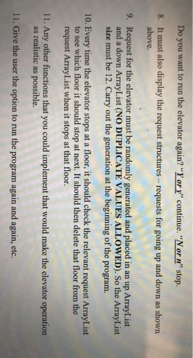 working this building. Here are some requirements for the program 1. The