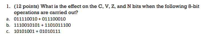 Include explanations!!! 1. (12 points) What is the effect on the C,
