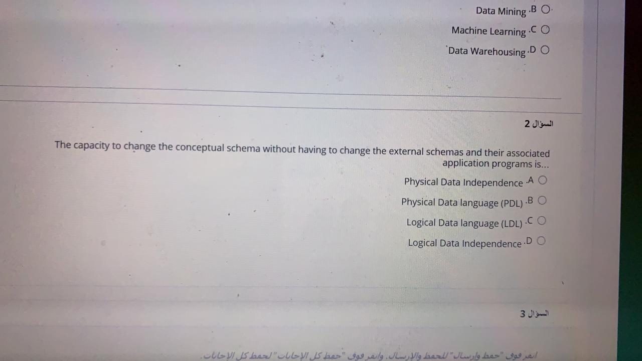 Data Mining .BO Machine Learning .CO Data Warehousing .DO 2 2