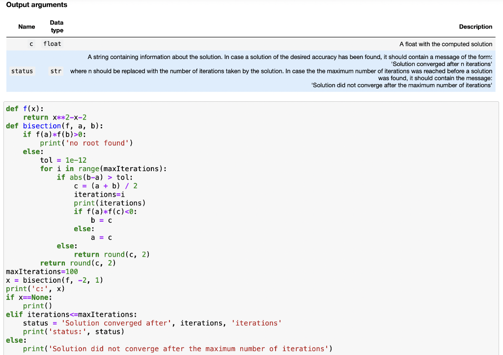 do everything, except print only the last iteration. I have uploaded both