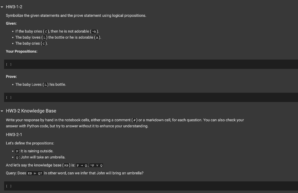 ******* Write your response by hand in the notebook cells, either using