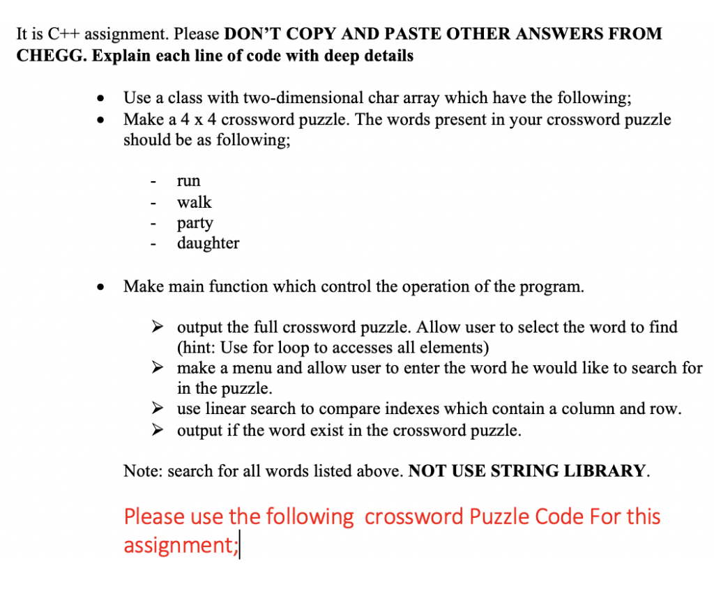  It is C++ assignment. Please DON'T COPY AND PASTE OTHER ANSWERS