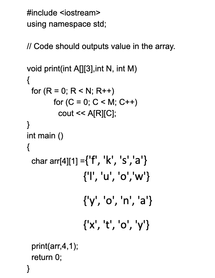 FROM CHEGG. Explain each line of code with deep details * Use