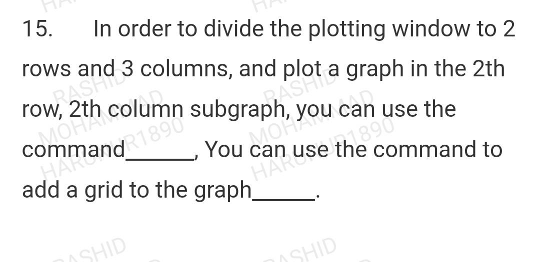  15. In order to divide the plotting window to 2 rows