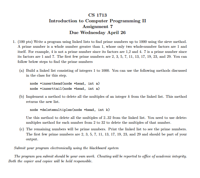 Please use C language. Also, if you can add some head
