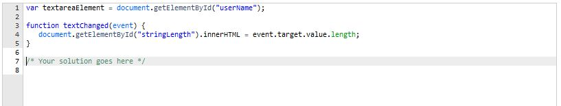 tag. Note: The function counts the number of characters in the textarea.