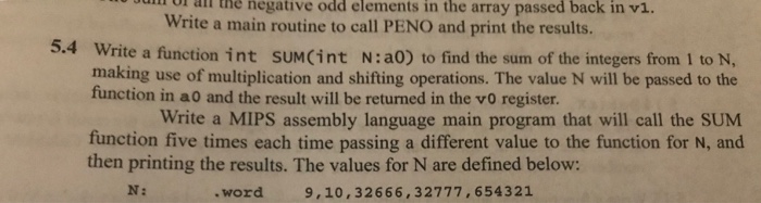  5.4) Write a FUNCTION int SUM(int N:a0) to find the sum