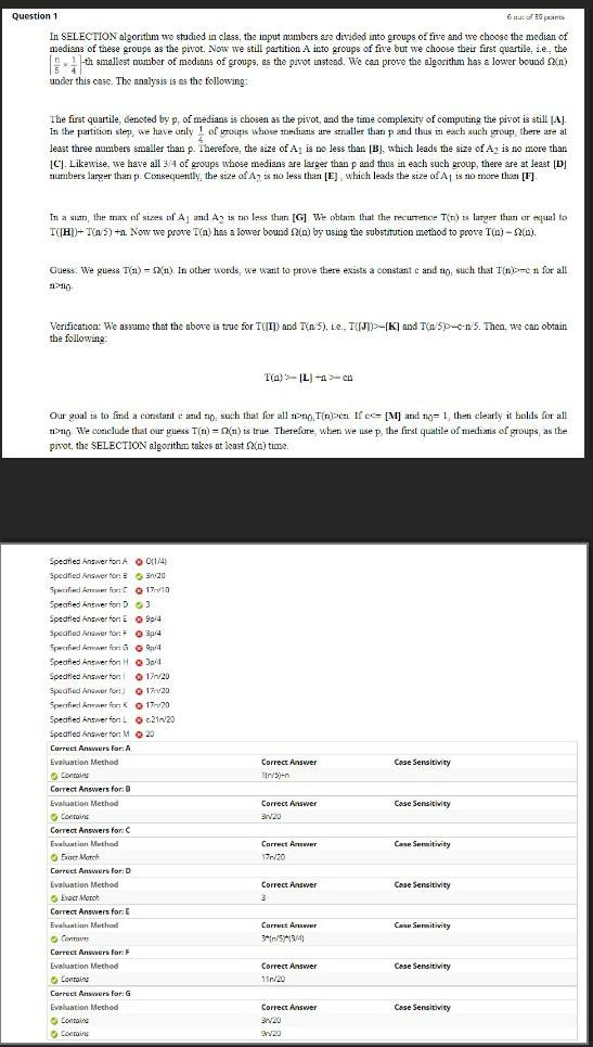  plz explain me this ans In SELECTION algorithm wo stadied in
