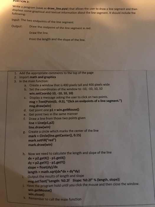  PORTION 2: Write a program (save as draw displays following _line.pyw)