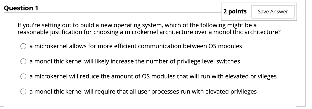  Question 1 2 points Save Answer If you're setting out to
