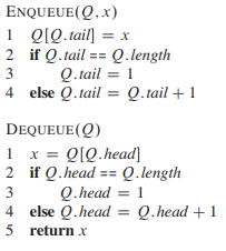 Use C++ to rewrite ENQUEUE and DEQUEUE to detect underflow and overflow