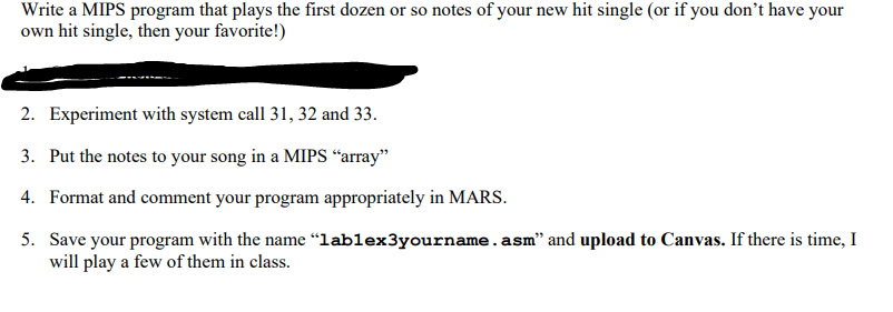 Write a MIPS program that plays the first dozen or so