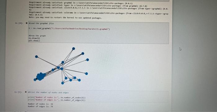 graph and counting how many nodes and edges are in the graph.