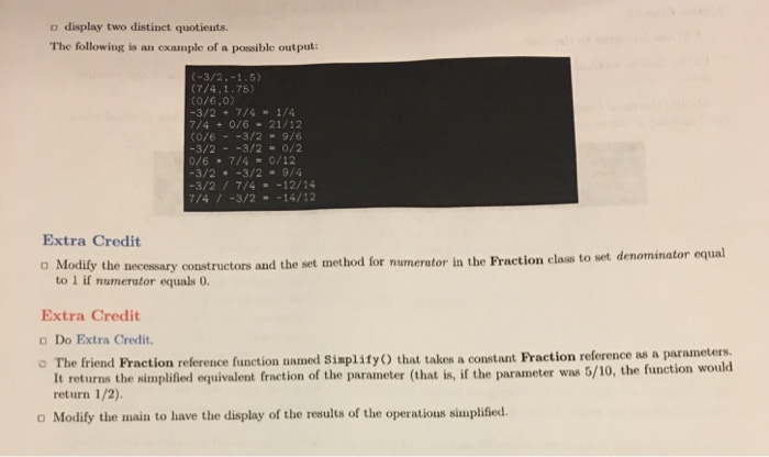 url. Building the Class For this assignment, you will create a fraction