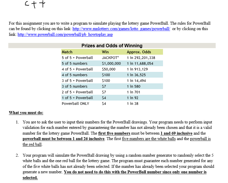  For this assignment you are to write a program to simulate