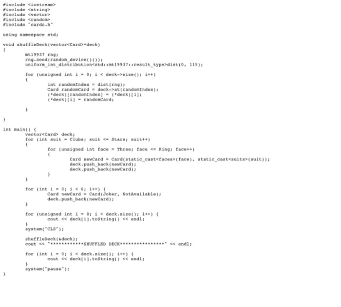 vector from a file. o If so, the program will open the