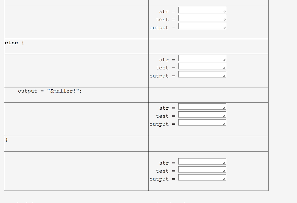 the tracing table below as described in the course notes. You should