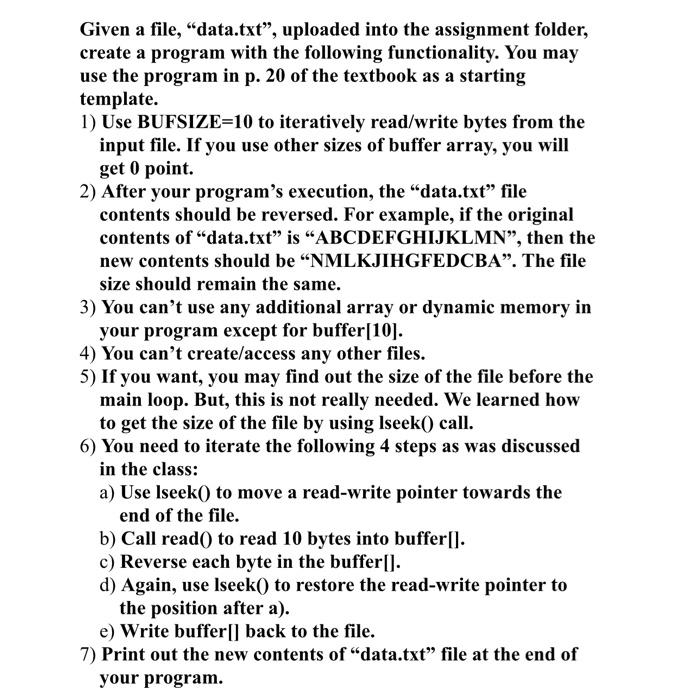 write program in C , follow all the instructions listed if you