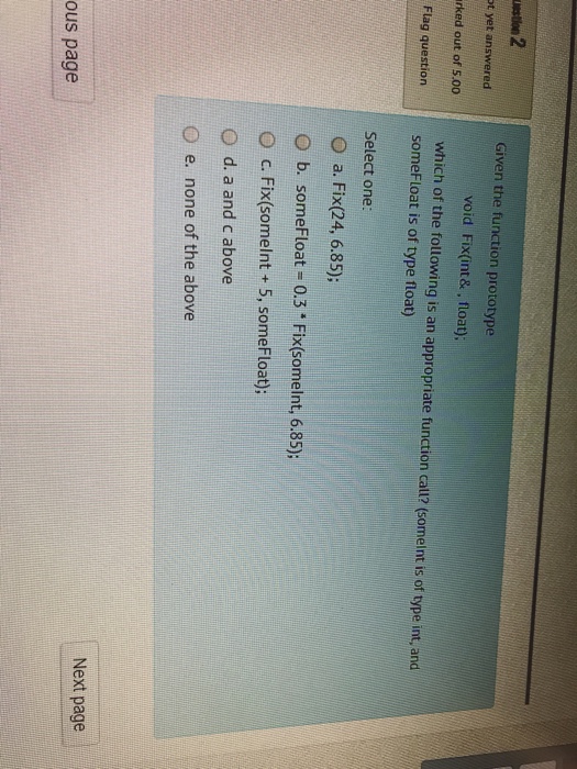 float& beta) ed out of 5.00which of the following is a valid