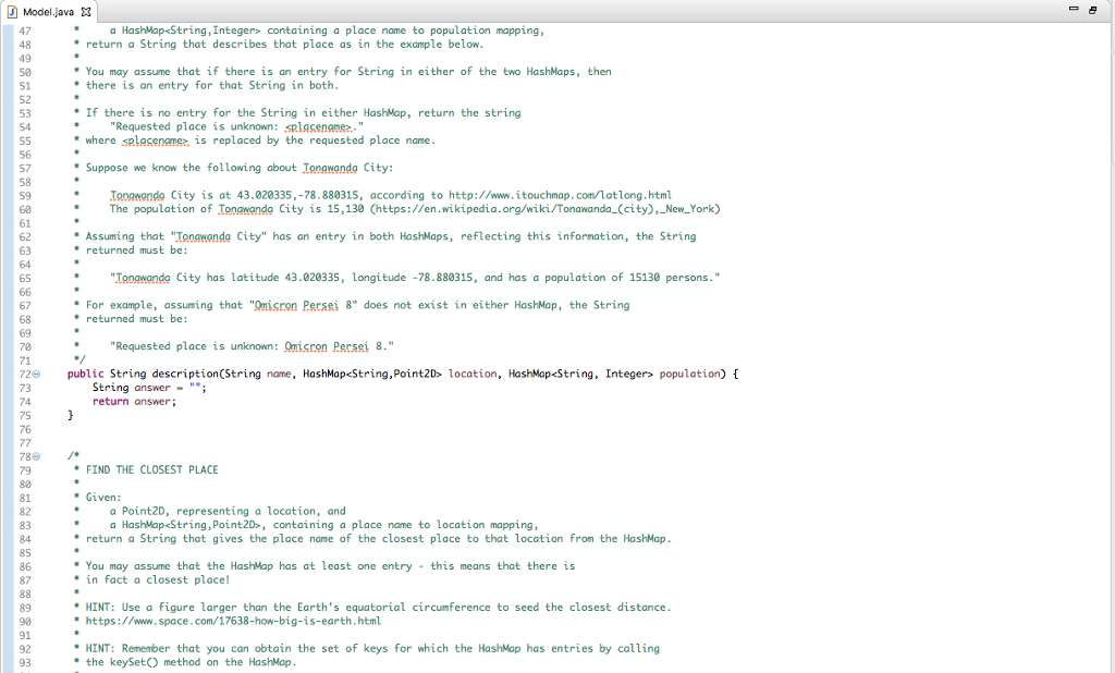 testing and getting the expected output. Thanks a lot! "Model.java 3 1