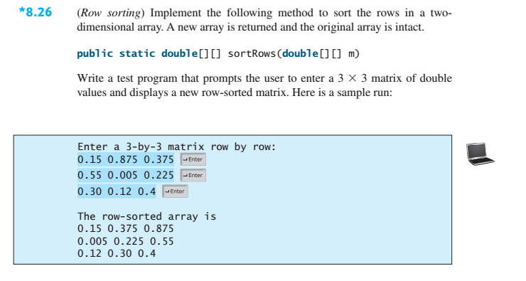 8.26, page 315 (name it RowSorting) as described in the problem statement.