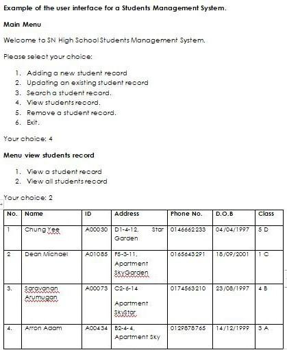 Reservation System that consists of a simple database (a text file). The