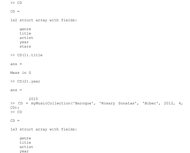 is, and then write a function with the header: function [CD] =