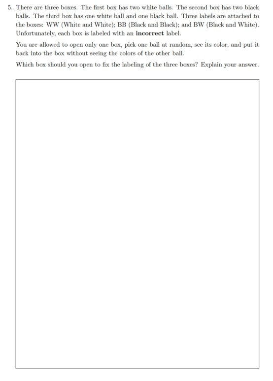  5. There are three boxes. The first box has two white