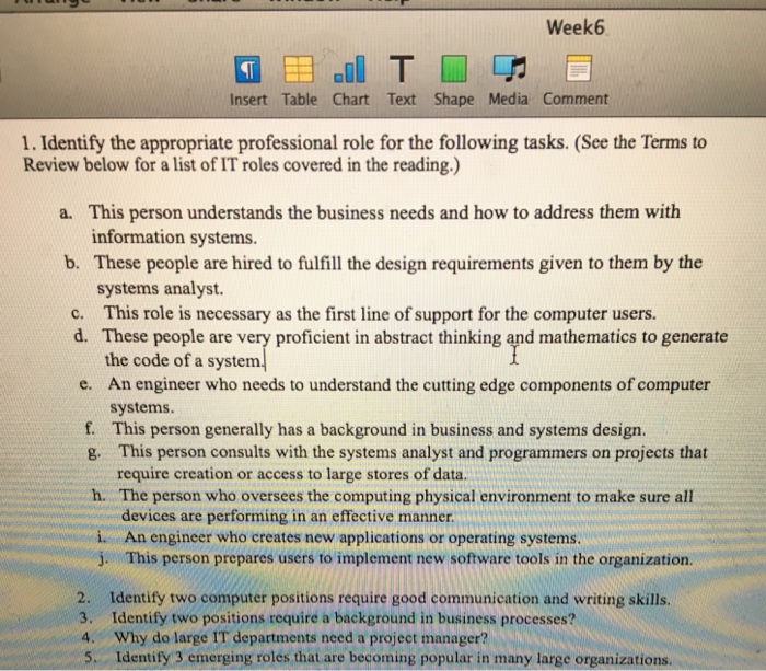  What terms go with question 1 a-j? Week 6 Insert Table