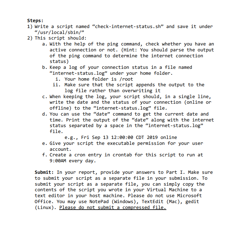 Writing a script which checks for an active Internet connection and adding