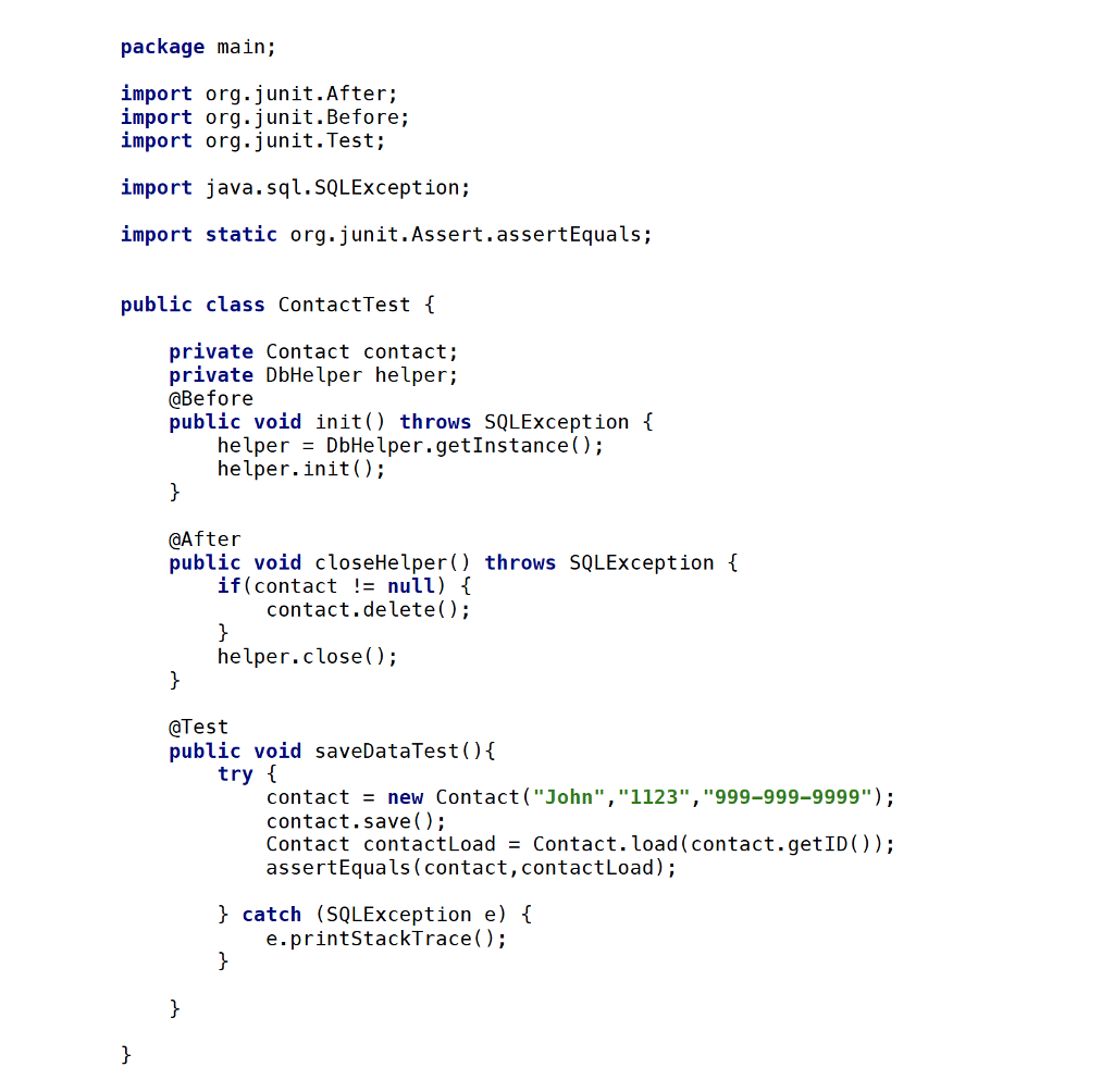 5 import org. junit.After import org. junit. Before; 7 import org. junit.