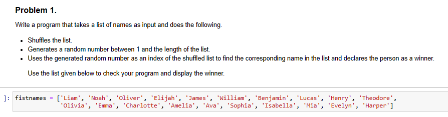 python Write a program that takes a list of names as input
