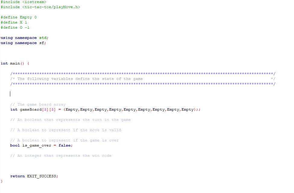 the game is over, do nothing if (gameOver) return; Insert your code