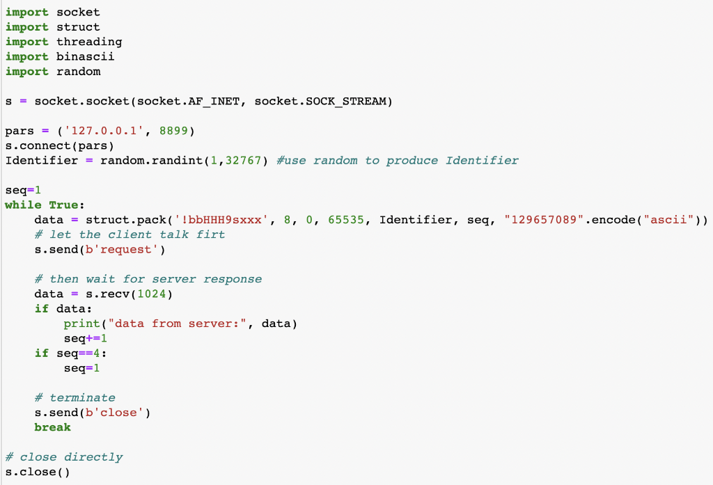 and another for echo client. Must follow all requirements: - The echo