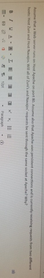  help Assume that a Web server runs on Host Apache on