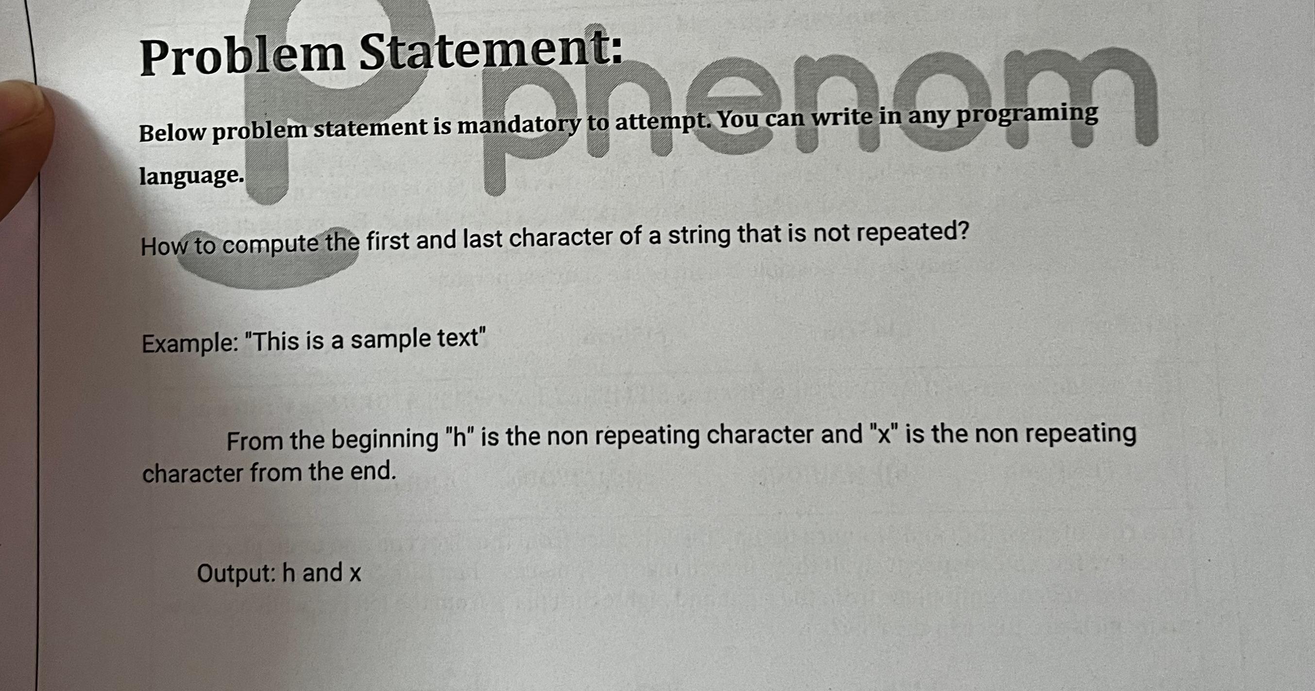  Problem Statement: Below problem statement is mandatory to attempt. You can