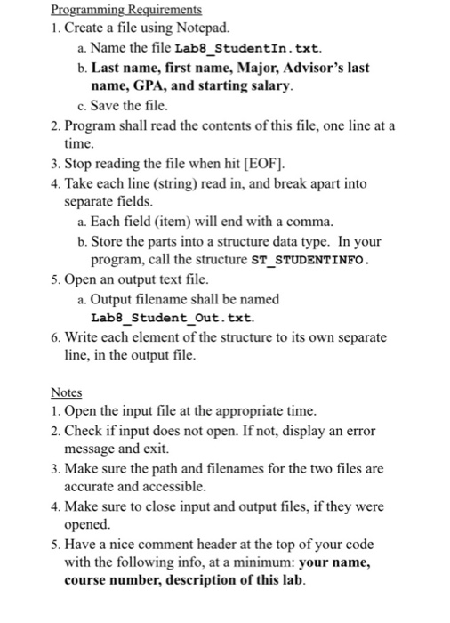  C++ programing File Operations and Parsing 1. Create a file using