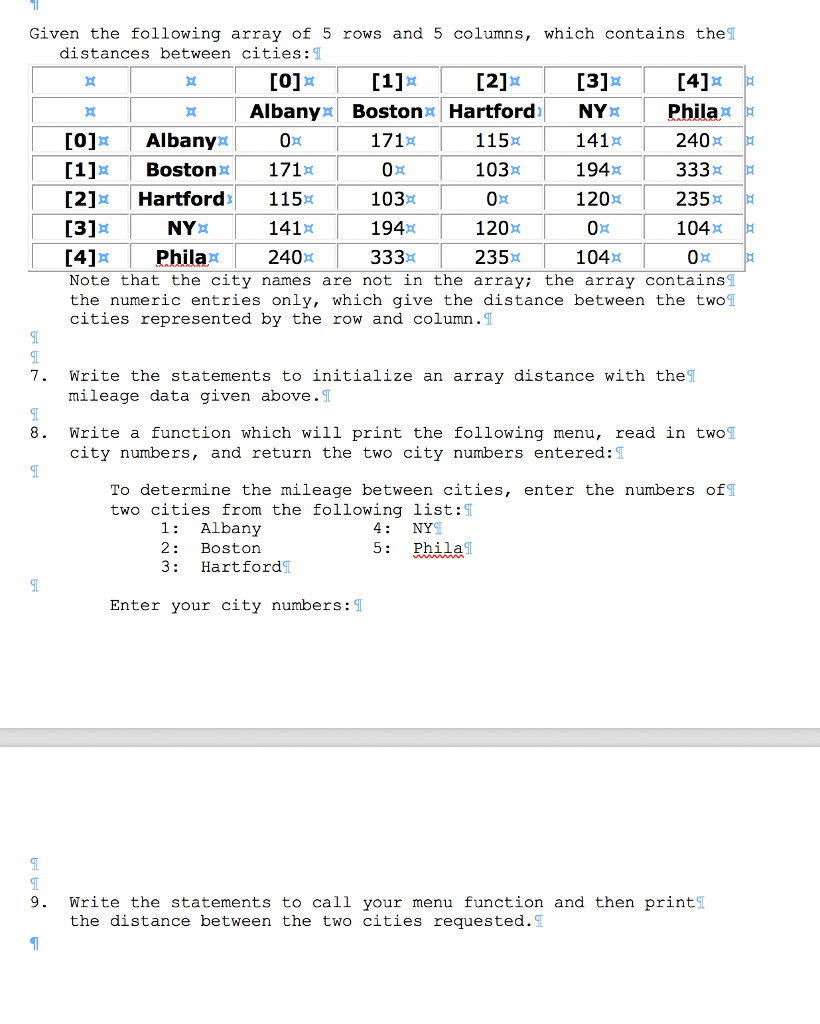  c++ 2d array !Help on 7, 8,9! Given the following array