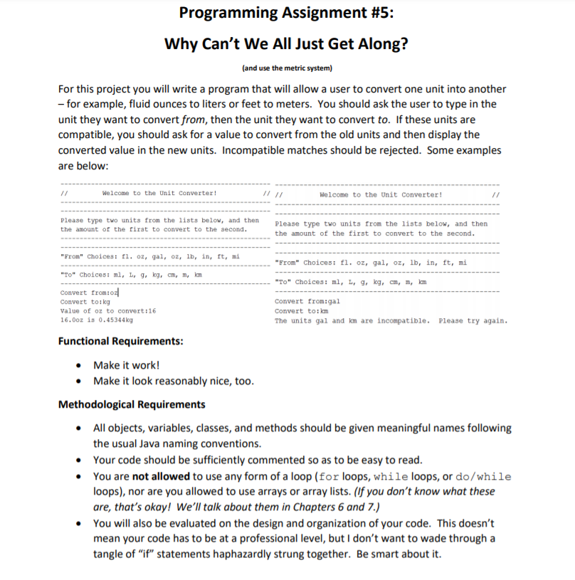 Java Programming Assignment #5: Why Can't We All Just Get Along? (and