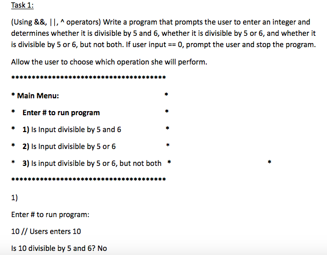  Please post the answer in C++ language. Thanks, (Using &&, ||,