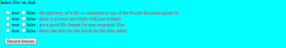 Index files on disk true true true true false - there