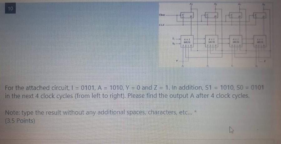  10 CEK E For the attached circuit, I = 0101. A