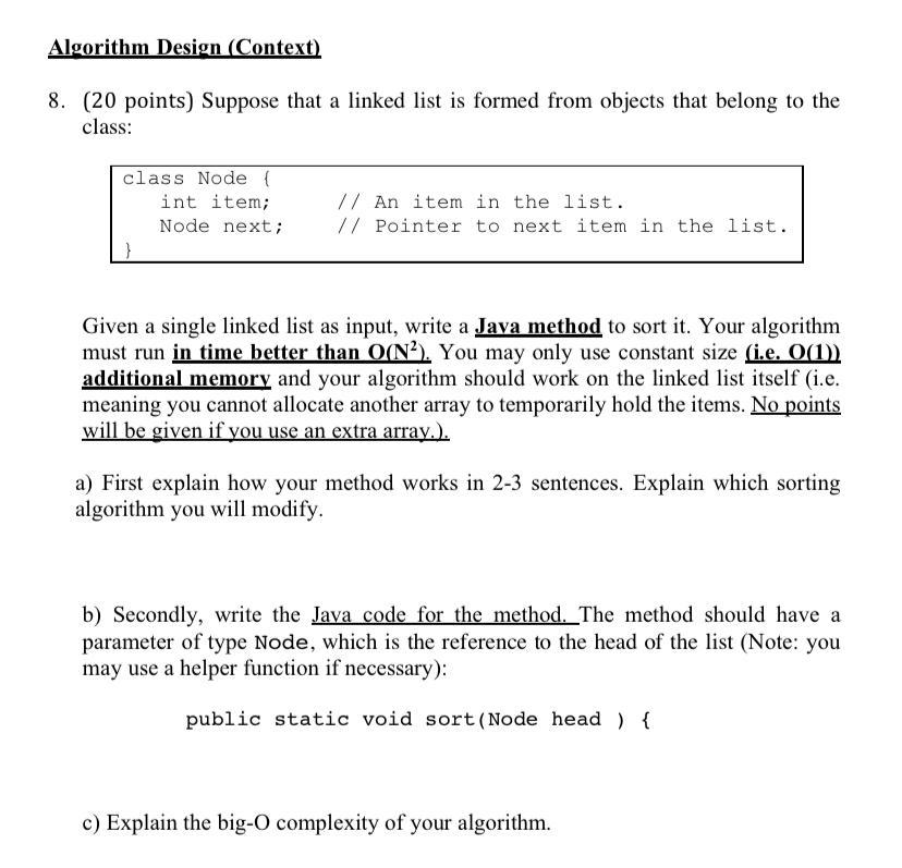 its a java algorithm question its urgent thank you can you describe