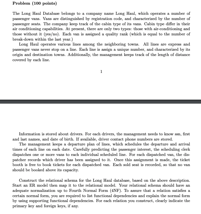  This assignment is about using ER model and mapping to relational