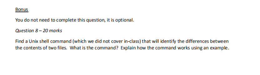 for question 6 O Question 6 - 20 marks Write a single