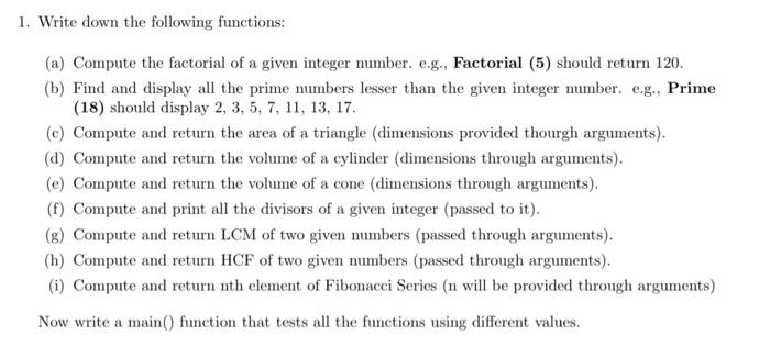 write a c++ program to perform the following function(write the function before